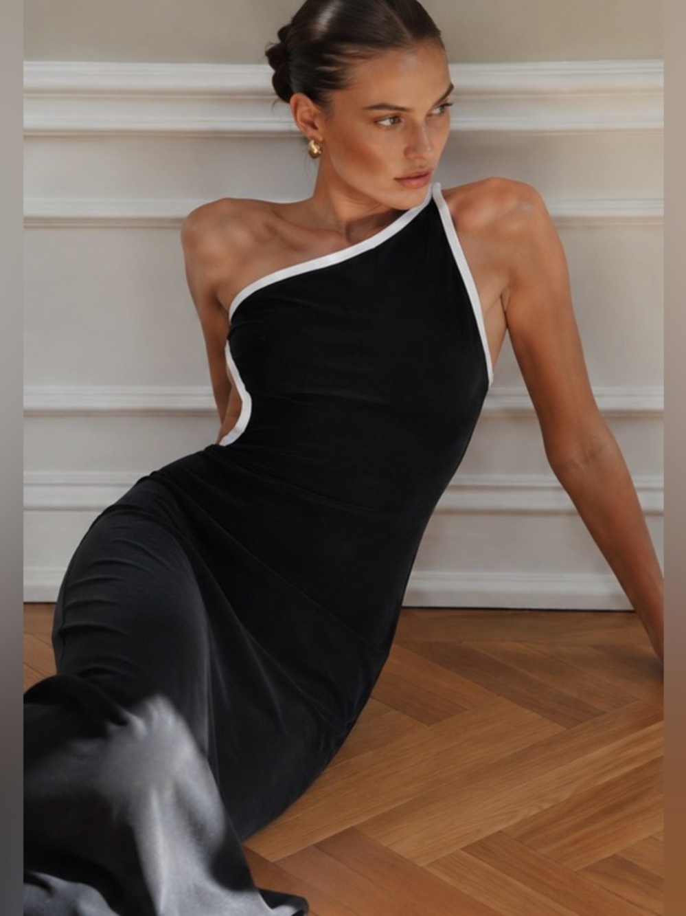 Christopher Esber RARE Modern Goddess Dress, cutout black & white contrast s-m 8